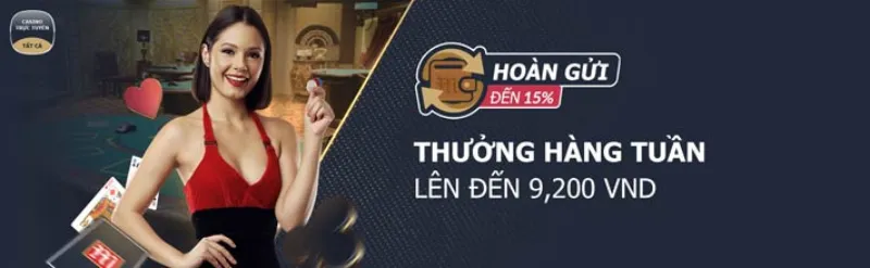 Thưởng nóng mỗi tuần tại Live Casino M88